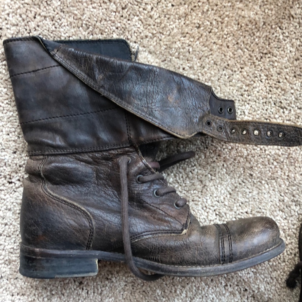 All Saints Damisi brown leather boots